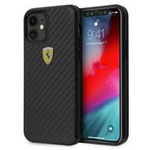 Ferrari FERCAHCP12SBK iPhone 12 mini 5,4" czarny/black hardcase On Track Real Carbon