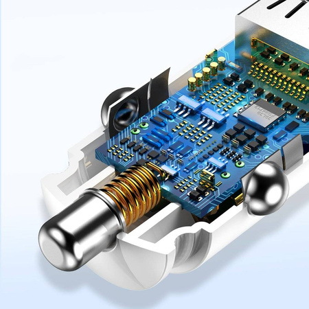 Baseus Circular - Ładowarka samochodowa 2 x USB QC 3.0, 30 W (czarny)