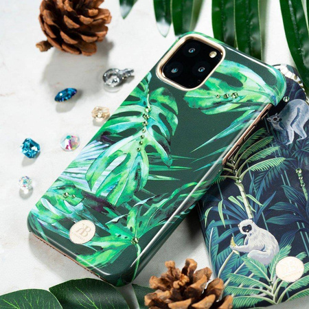 Kingxbar Blossom etui ozdobione oryginalnymi Kryształami Swarovskiego iPhone 11 Pro wielokolorowy (Gardenia)