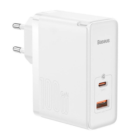 Baseus GaN5 Pro Fast Universal GaN USB Ladegerät Typ C / USB 100W PD3.0, QC4.0+, AFC weiß (CCGP090202)