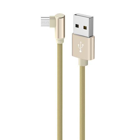 Borofone Kabel BX26 Express - USB na Micro USB - kątowy 2,4A 1 metr złoty