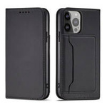 Magnetkartenetui für Samsung Galaxy S23 Flip Cover Wallet Stand schwarz