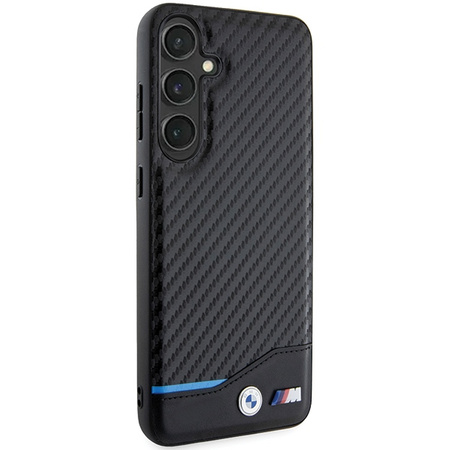 Etui BMW Leather Carbon na Samsung Galaxy S24+ - czarne