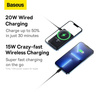 Baseus Magnetic Bracket Power Bank with MagSafe Wireless Charging 10000mAh 20W Overseas Edition Blue (PPCX000203) + USB Type C Baseus Xiaobai Series 60W 0.5m