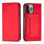 Magnet Card Case Hülle für Samsung Galaxy S23+ Flip Cover Wallet Stand rot