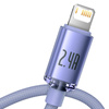 Baseus Crystal Shine Series Fast Charging Data Cable USB to iP 2.4A 1.2m Purple