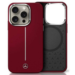 Original Case IPHONE 16 PRO MAX Mercedes Hardcase Silicone White Stripe MagSafe (MEHMP16X23SUMSR) red