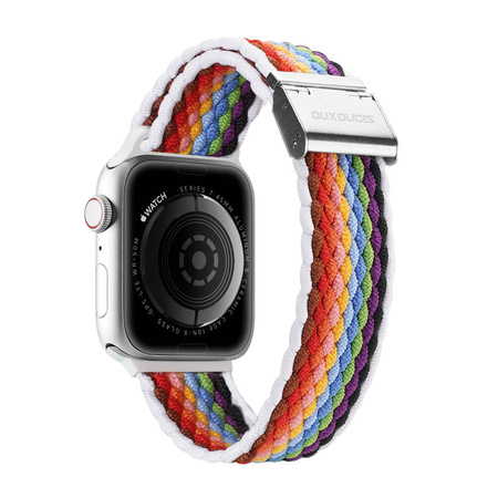 Dux Ducis Strap (Mixture II Version) strap for Apple Watch SE, 8, 7, 6, 5, 4, 3, 2, 1 (41, 40, 38 mm) braided band bracelet pale stripes