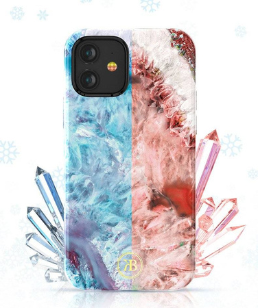 Kingxbar Agate Series eleganckie etui pokrowiec z nadrukiem agat iPhone 12 mini zielony