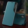 Eco Leather View Case elegant bookcase type case with kickstand for iPhone 13 Pro blue