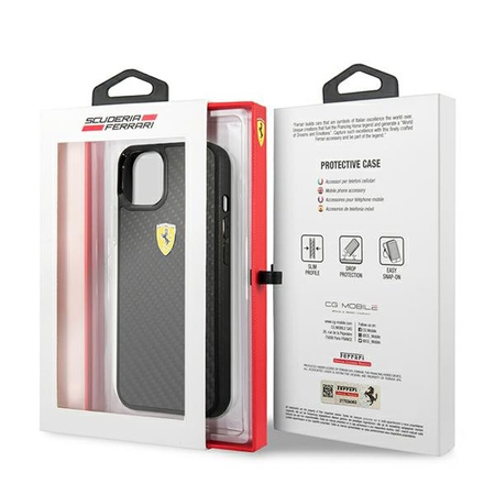 Ferrari FEHCP13SFCABK iPhone 13 mini 5,4" czarny/black hardcase On Track Real Carbon