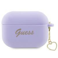 Guess, GUAP2LSCHSU AirPods Pro 2 Cover Lila/Lila Silikon-Charme-Herzkollektion