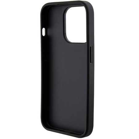 Guess Grip Stand 4G Saffiano Strass case for iPhone 15 Pro Max - black