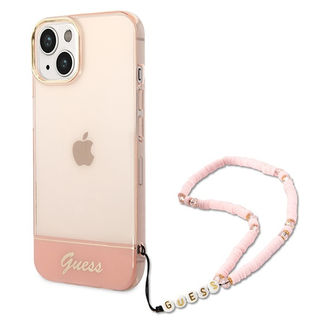 Guess Translucent Pearl Strap - Etui iPhone 14 Plus (różowy)