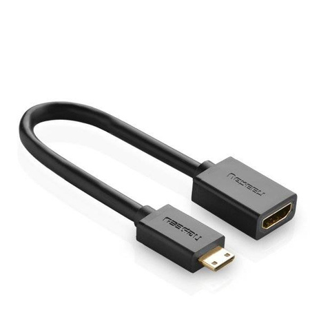 Ugreen kabel adapter przejściówka HDMI (żeński) - mini HDMI (męski) 4K 60 Hz Ethernet HEC ARC audio 32 kanały 22 cm czarny (20137)