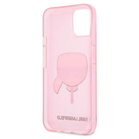 Karl Lagerfeld KLHCP13SKHTUGLP iPhone 13 mini 5,4" różowy/pink hardcase Glitter Karl`s Head