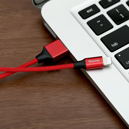 Baseus Yiven kabel przewód w materiałowym oplocie USB / Lightning 1,8M czerwony (CALYW-A09)