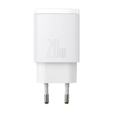 Baseus Compact szybka ładowarka sieciowa USB / USB Typ C 20W 3A Power Delivery Quick Charge 3.0 biały (CCXJ-B02)