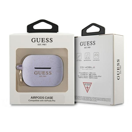 Guess GUAPSGGEU AirPods Pro cover purpurowy/purple Silicone Glitter