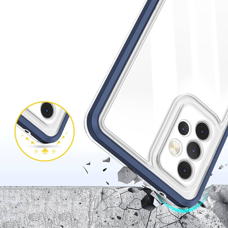 Klare 3in1 Hülle für Samsung Galaxy A73 Frame Cover Gel Blau