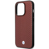 Original Handyhülle IPHONE 14 PRO BMW Leather Diamond Pattern MagSafe (BMHMP14L22RFGR) burgund