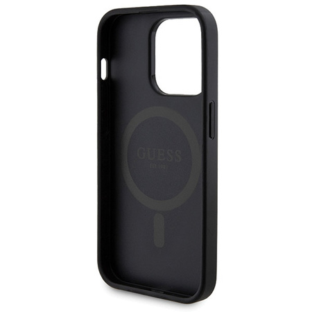 Zestaw Guess GUBPM5P14L4GEMGK iPhone 14 Pro 6.1" hardcase + Powerbank 5000mAh MagSafe czarny/black 4G Metal Logo