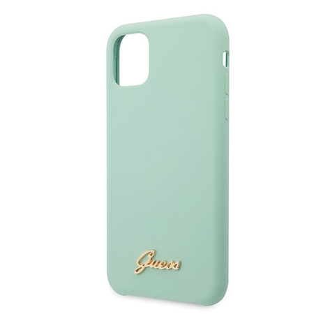 Etui Guess GUHCN65LSLMGGR iPhone 11 Pro Max zielony/green hard case Silicone Vintage Gold Logo