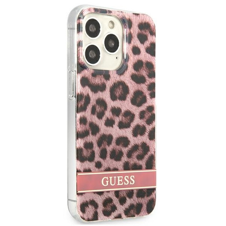 Schutzhülle IPHONE 13 PRO Guess Hardcase Leopard (GUHCP13LHSLEOP) rosa