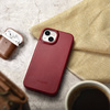 iCarer CE Oil Wax Premium Leather Folio Case Leather Case for iPhone 14 Plus Flip Magnetic MagSafe red (AKI14220707-RD)