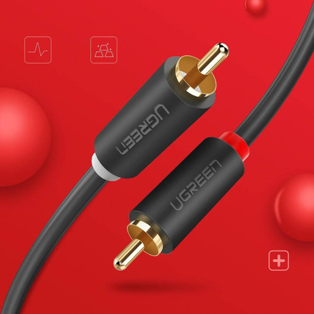 Ugreen kabel przewód stereo audio wideo 2RCA 2x Cinch 2m szary (10518)