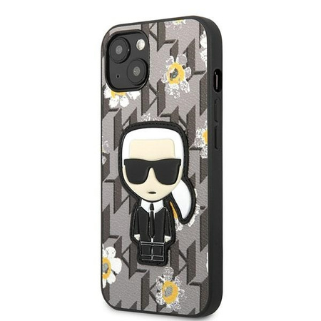 Original Case IPHONE 13 MINI Karl Lagerfeld Flower Ikonik Karl (KLHCP13SPMNFIK1) gray