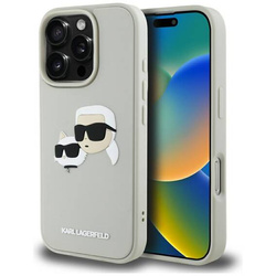 Etui IPHONE 16 PRO Karl Lagerfeld HC 3D Rubber Double Heads beżowe