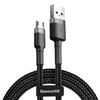 Baseus Cafule Cable - Dwustronny kabel połączeniowy micro USB na USB QC 3.0, 2.4 A, 0.5 m (szary/czarny)