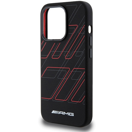 AMG AMHMP15L23SSPK iPhone 15 Pro 6.1" czarny/black hardcase Silicone Large Rhombuses Pattern MagSafe