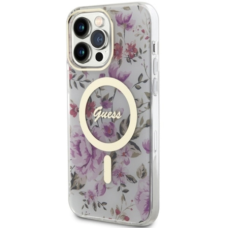 Guess GUHMP14XHCFWST iPhone 14 Pro Max 6.7&quot; transparent hardcase Flower MagSafe