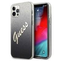 Oryginalne Etui IPHONE 12 / 12 PRO 6,1" Guess Hardcase Glitter Gradient Script GUHCP12MPCUGLSBK czarne