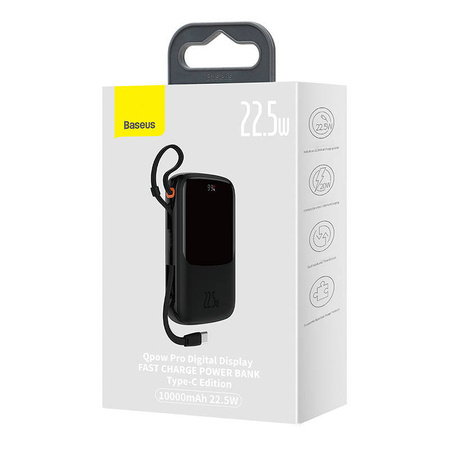 Powerbank Baseus Qpow PRO with cable, 10000mAh, 22.5W (Black)