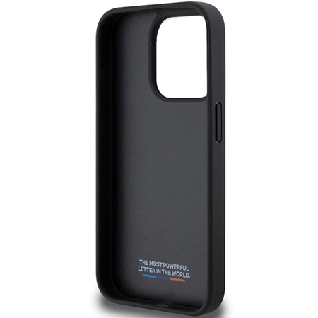 BMW Perforated Tricolor Line Hülle für iPhone 15 Pro – Schwarz