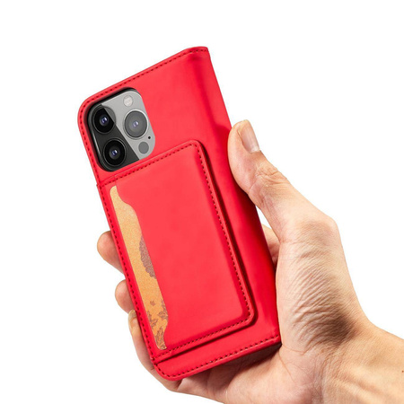 Magnetkartenhülle für iPhone 13 Pro Tasche Kartenetui Kartenhalter Rot