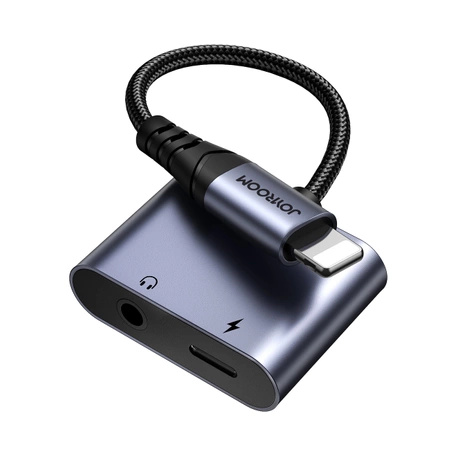 Joyroom SY-L01 Lightning zu Lightning / 3,5-mm-Miniklinken-DAC-Adapter 2in1 – Schwarz