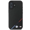 BMW M Carbon Tricolor Line MagSafe Hülle für iPhone 16 - schwarz