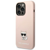 Original Handyhülle IPHONE 14 PRO Karl Lagerfeld Hardcase Silicone Choupette Body hell-pink