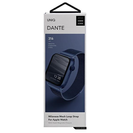 UNIQ pasek Dante Apple Watch Series 4/5/6/7/SE 42/44/45mm. Stainless Steel niebieski/cobalt blue