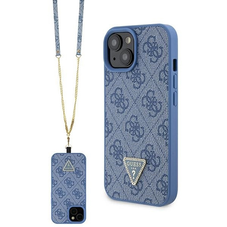 Original Case APPLE IPHONE 15 Guess Hardcase Crossbody 4G Metal Logo (GUHCP15SP4TDSCPB) blue