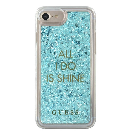 Guess GUHCP7GLUQBL iPhone 6/7/8 niebieski/blue hard case Liquid Glitter Party