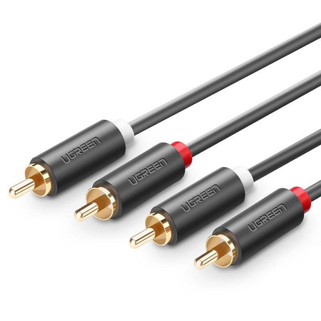 Ugreen kabel przewód stereo audio wideo 2RCA 2x Cinch 2m szary (10518)