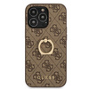 Guess GUHCP13L4GMRBR iPhone 13 Pro 6,1" brązowy/brown hardcase 4G with ring stand