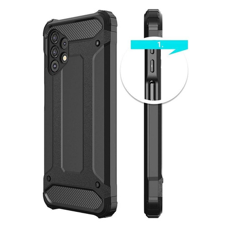 Hybrid Armor Case Tough Rugged Cover für Samsung Galaxy A73 blau