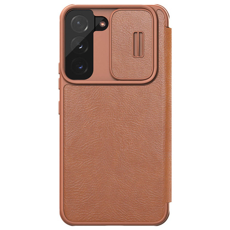 Nillkin Qin Leather Pro Case Hülle für Samsung Galaxy S22+ (S22 Plus) Kameraschutz Holster Cover Flip Cover Braun