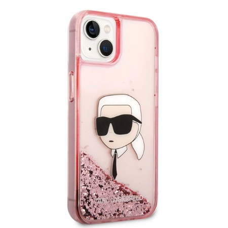 Karl Lagerfeld Liquid Glitter NFT Karl's Head - Etui iPhone 14 Plus (różowy)